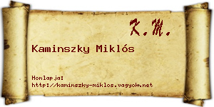 Kaminszky Miklós névjegykártya