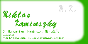 miklos kaminszky business card